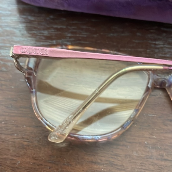 Gucci vintage GG2289 BT6 oversized rounded full rim pink tortoise gold metallic - Picture 3 of 16